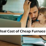 Homeowner contemplating the difference between cheap and affordable furnace repair