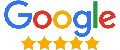 The Google logo above five yellow stars, showing Swan Plumbing, Heating, and Air’s excellent five-star customer rating.