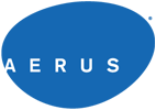 A blue oval features "AERUS" in bold white capital letters, reflecting trusted products used by Swan Plumbing, Heating, and Air.