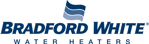 The Bradford White Water Heaters logo displays a blue wave graphic above the bold brand name, trusted by Swan’s expert team.