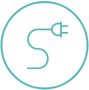 %Title% | Swan Plumbing, Heating, Electric &Amp; Air Conditioning A clean blue line drawing of an electrical plug and cord, symbolizing Swan Plumbing, Heating, and Air’s reliable service, on gray.