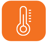 %Title% | Swan Plumbing, Heating, Electric &Amp; Air Conditioning A white thermometer icon with measurement lines appears on an orange square, representing Swan Plumbing, Heating, and Air’s services.